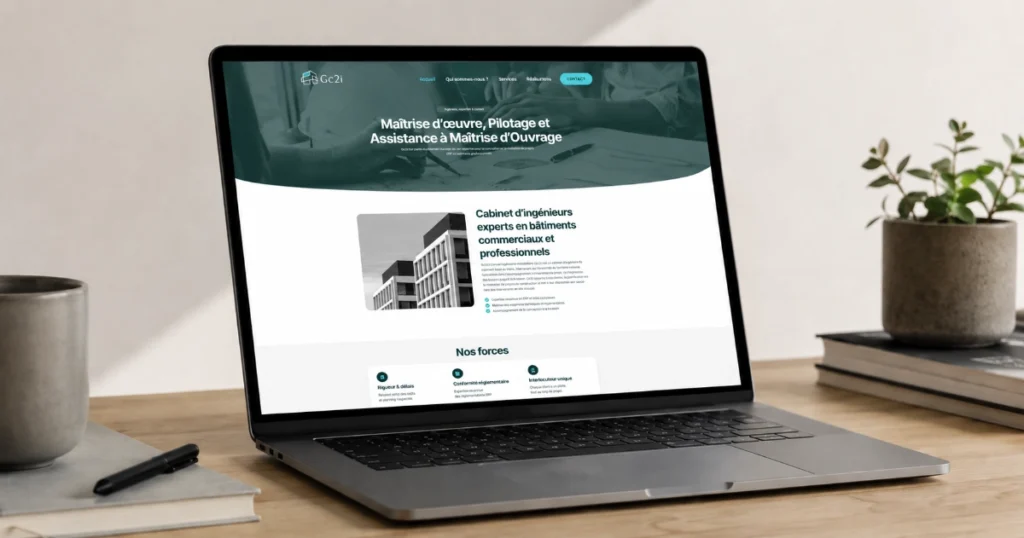 Site WordPress du cabinet Gc2i Gaudin Conseil Ingénierie Immobilière, conçu par WPGraphik pour un cabinet d'ingénierie spécialisé en bâtiments ERP.